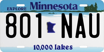 MN license plate 801NAU