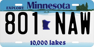 MN license plate 801NAW