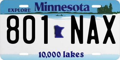 MN license plate 801NAX
