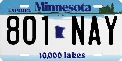 MN license plate 801NAY