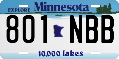 MN license plate 801NBB
