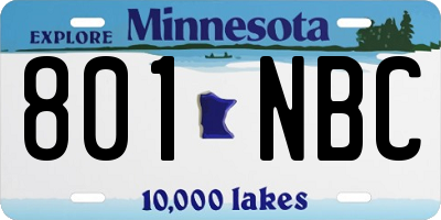 MN license plate 801NBC
