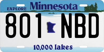 MN license plate 801NBD