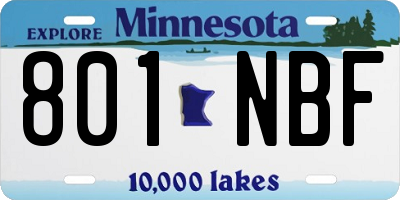 MN license plate 801NBF