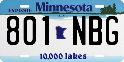 MN license plate 801NBG