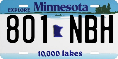 MN license plate 801NBH