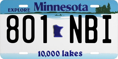 MN license plate 801NBI