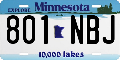MN license plate 801NBJ