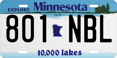 MN license plate 801NBL