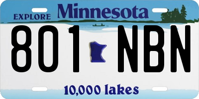 MN license plate 801NBN