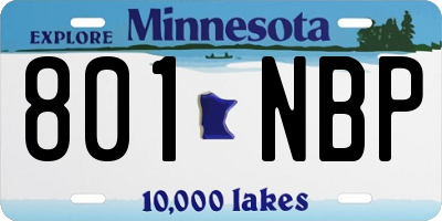 MN license plate 801NBP