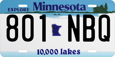 MN license plate 801NBQ