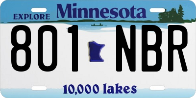 MN license plate 801NBR