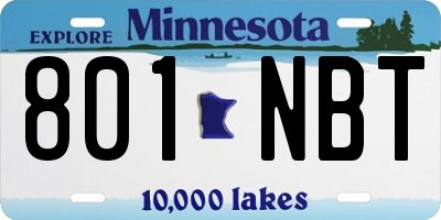 MN license plate 801NBT
