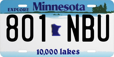 MN license plate 801NBU