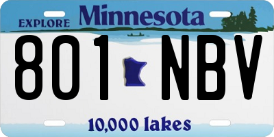 MN license plate 801NBV