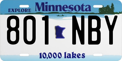 MN license plate 801NBY