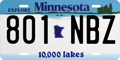 MN license plate 801NBZ