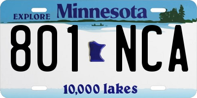 MN license plate 801NCA