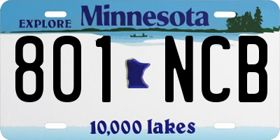 MN license plate 801NCB