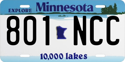 MN license plate 801NCC