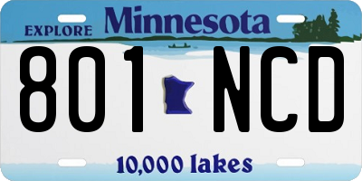 MN license plate 801NCD