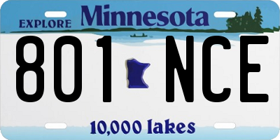 MN license plate 801NCE