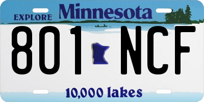 MN license plate 801NCF