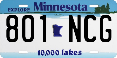 MN license plate 801NCG