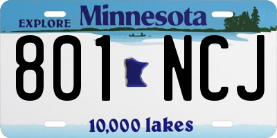 MN license plate 801NCJ