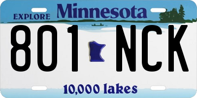 MN license plate 801NCK