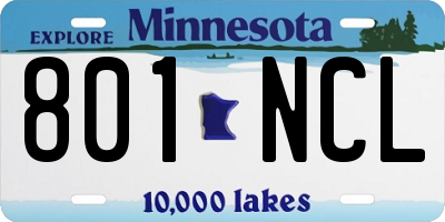 MN license plate 801NCL