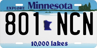 MN license plate 801NCN