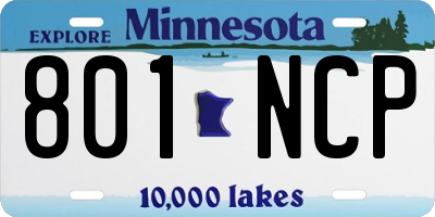 MN license plate 801NCP