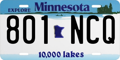 MN license plate 801NCQ