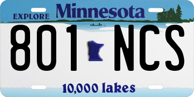 MN license plate 801NCS