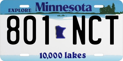MN license plate 801NCT