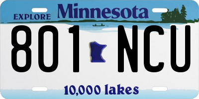 MN license plate 801NCU