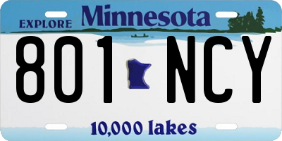 MN license plate 801NCY