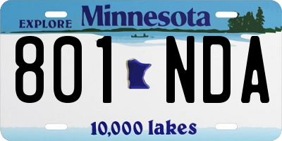 MN license plate 801NDA