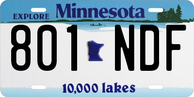 MN license plate 801NDF