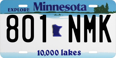 MN license plate 801NMK