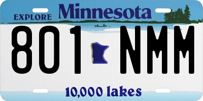 MN license plate 801NMM