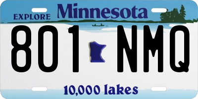 MN license plate 801NMQ