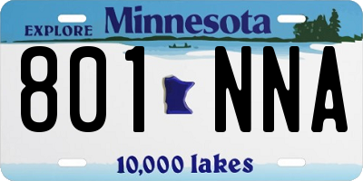 MN license plate 801NNA