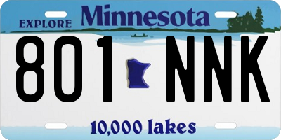 MN license plate 801NNK