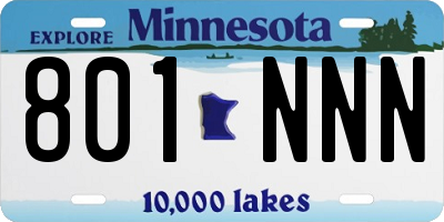 MN license plate 801NNN