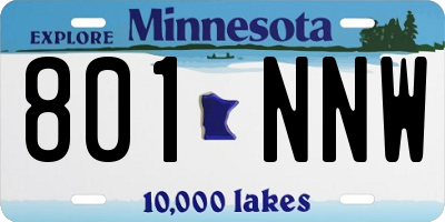 MN license plate 801NNW