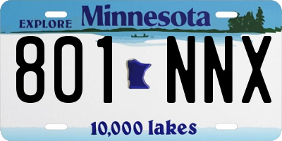 MN license plate 801NNX