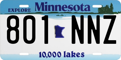 MN license plate 801NNZ